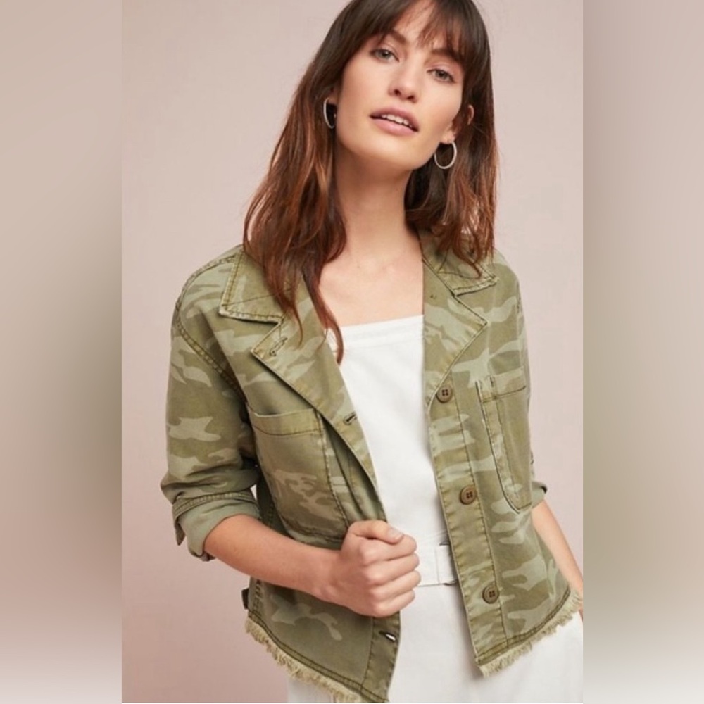 Anthropologie Sanctuary Cropped Camo Jacket size small